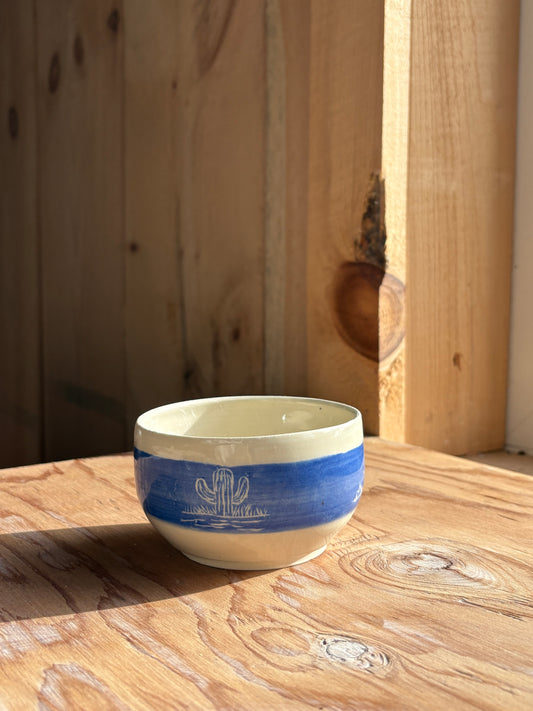 Blue Cactus Trinket Bowl